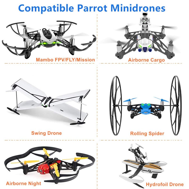 Hanatora 5 Colors Propellers Props Combo for Parrot Minidrone Mambo FPV/FLY/Mission,Swing,Rolling Spider,Airborne Cargo/Night,Hydrofoil Drone,5 Set(Colors: Blue/Red/White/Black/Yellow) - Image 2